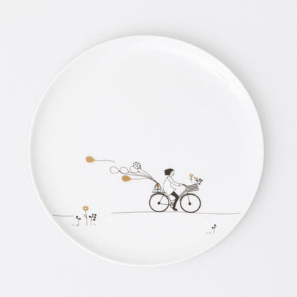 Hobby bicycle porcelain plate