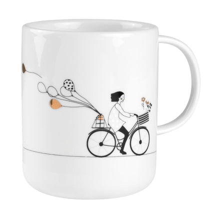 Matching bicycle porcelain mug