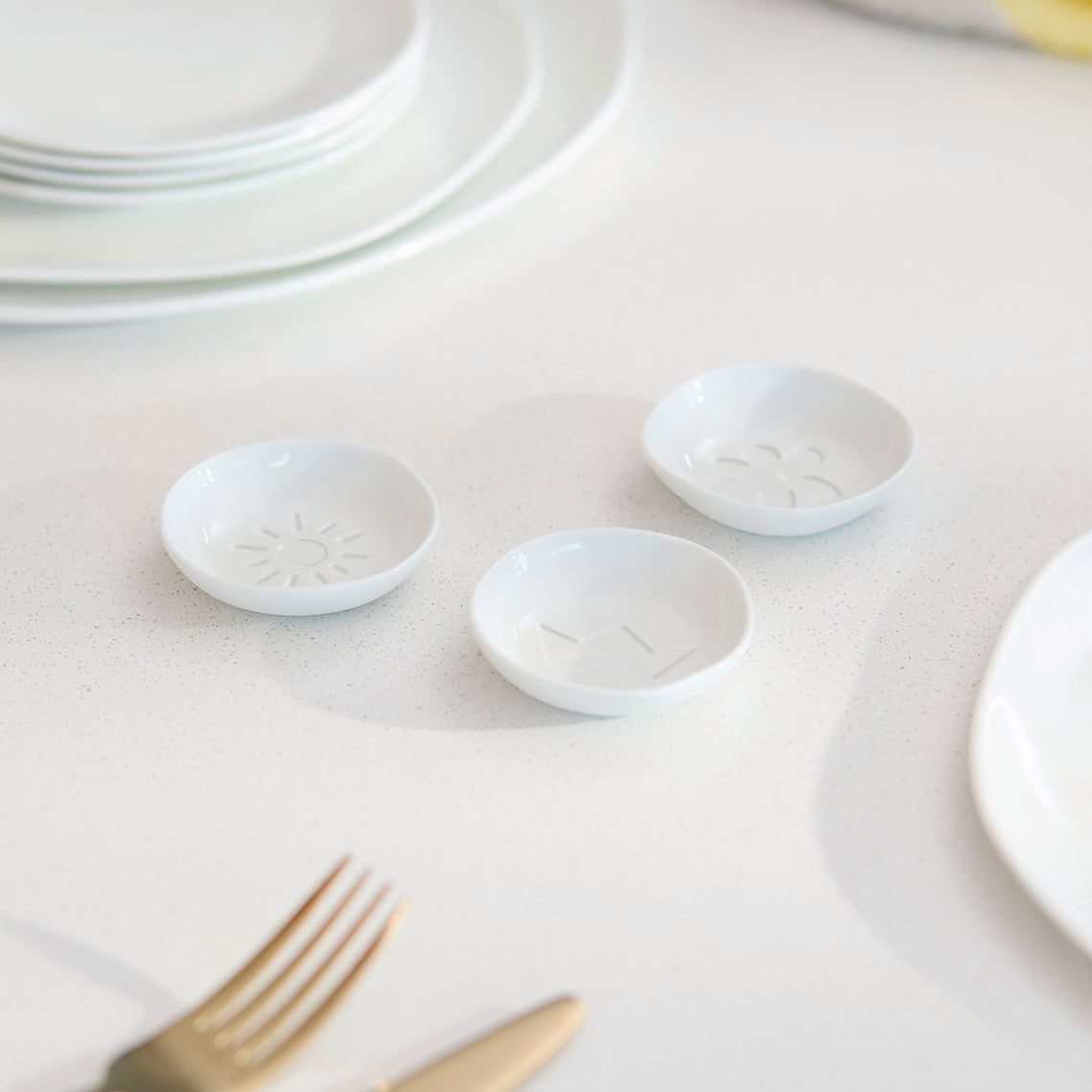 Sun and flower porcelain mini bowls