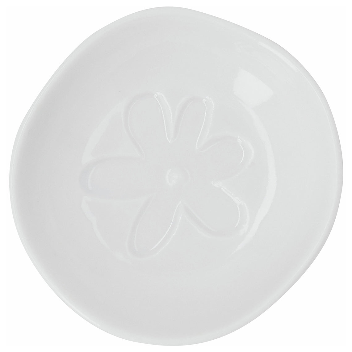 Flower embossed porcelain mini bowl