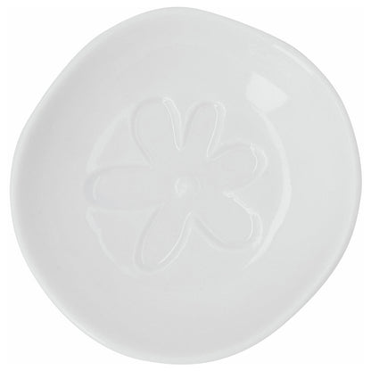 Flower embossed porcelain mini bowl