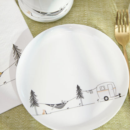 Matching camping porcelain plate