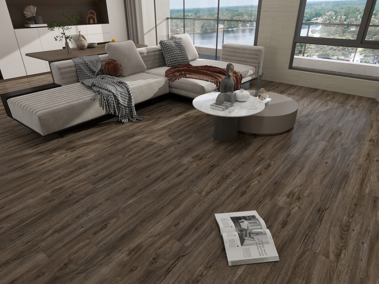 Rustic Oak SPC flooring detail view