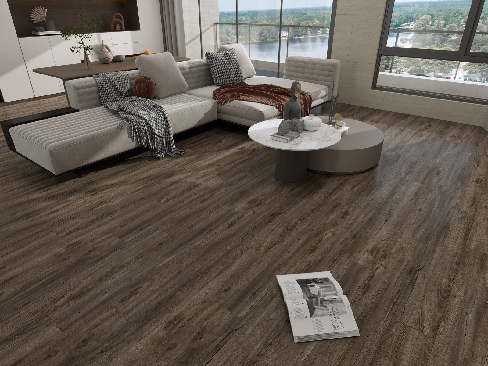 Rustic Oak SPC flooring detail view