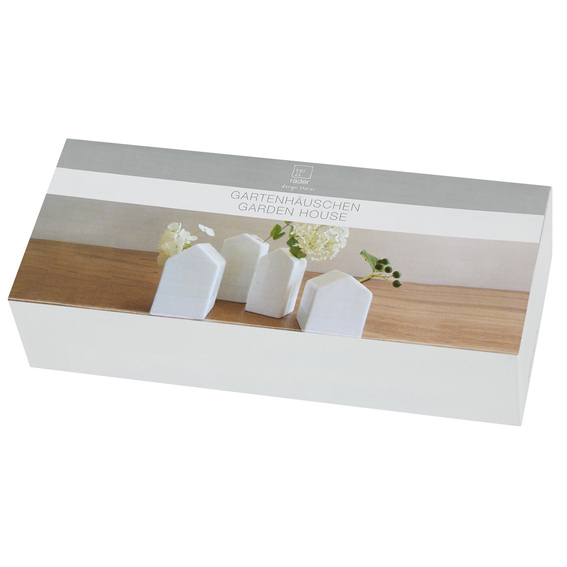 Scandinavian Style Porcelain House Shaped Vase Set of 4 - Sculptural Vase product image