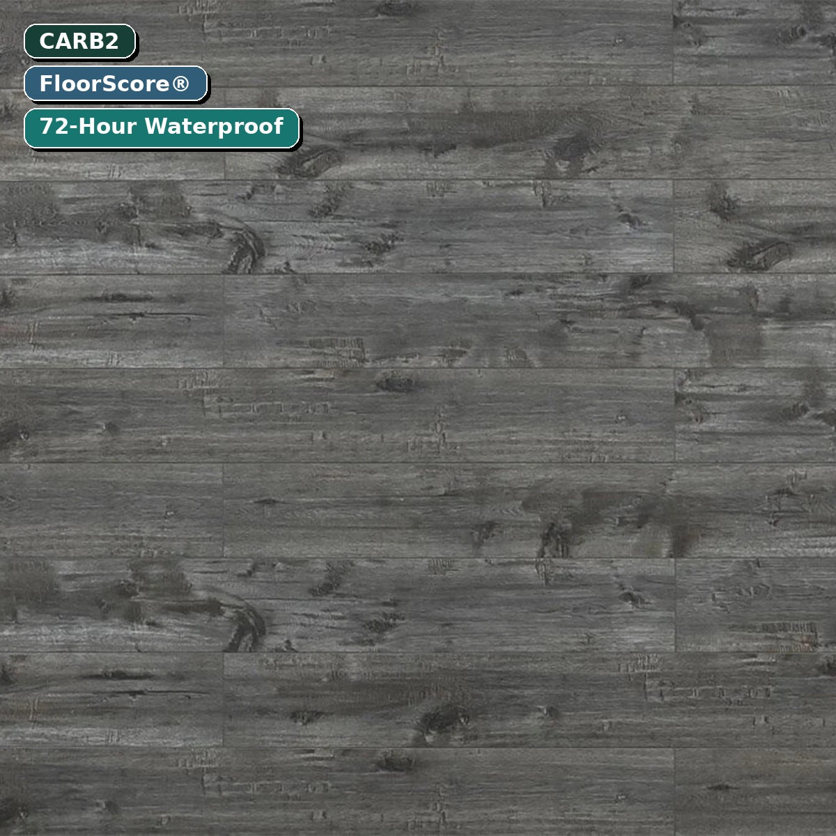 12.3mm Shale – Laminate Flooring (TF8007) laminate flooring — CARB2, FloorScore certified, 72-hour waterproof