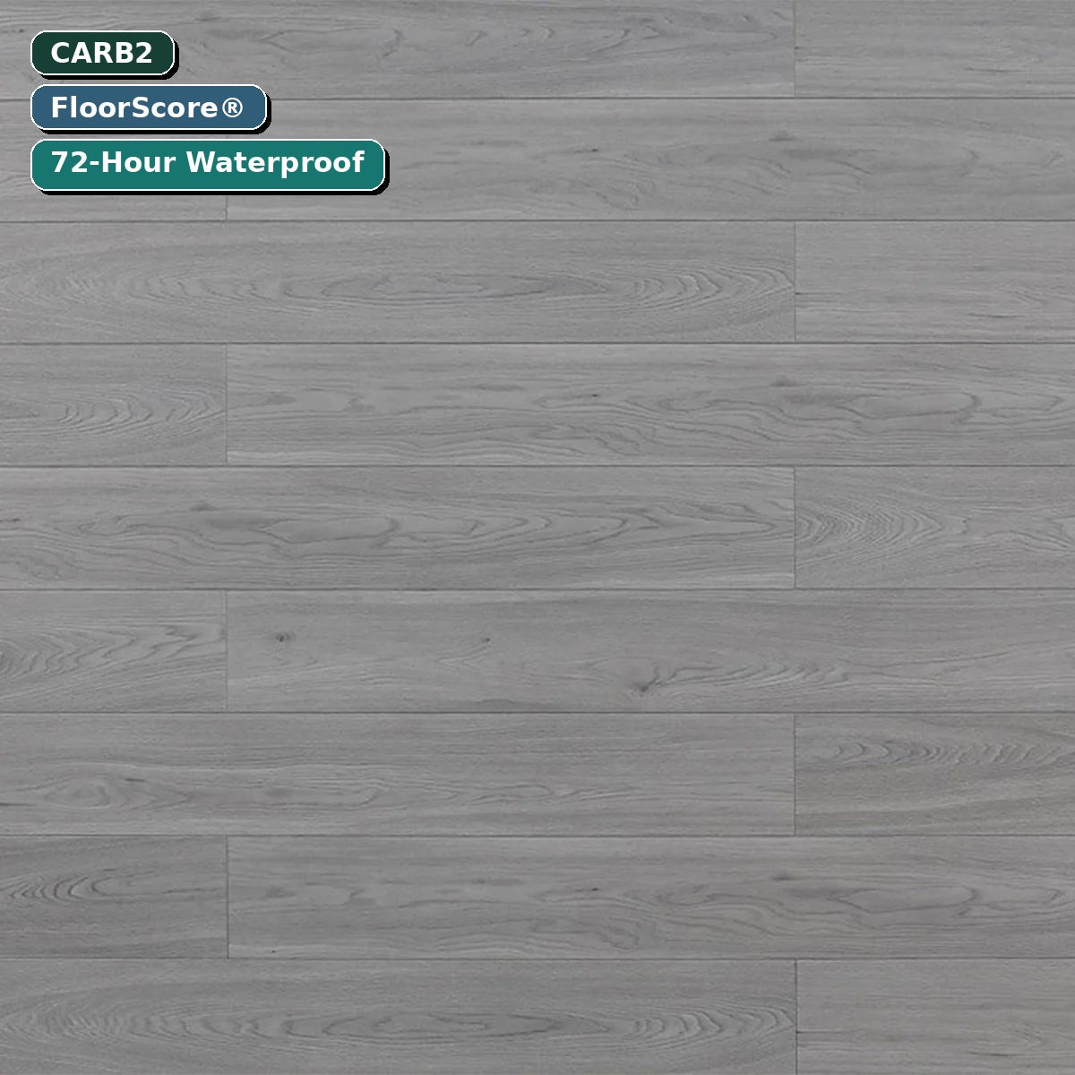 12.3mm Graphite – Laminate Flooring (TF8009) laminate flooring — CARB2, FloorScore certified, 72-hour waterproof