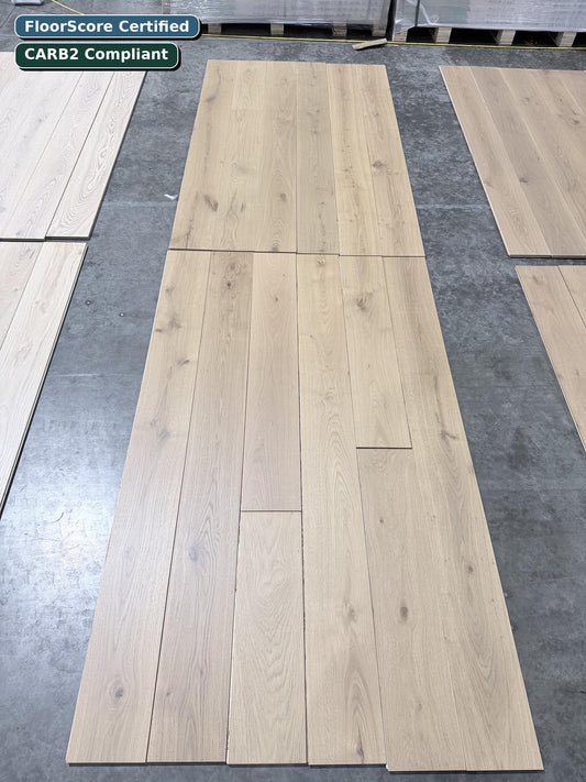 Soho Natural Urban Estate engineered European oak flooring — FloorScore Certified, CARB2 Compliant