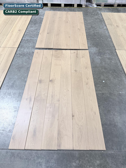 Milano Gold Urban Estate engineered European oak flooring — FloorScore Certified, CARB2 Compliant
