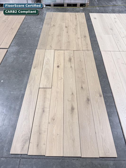 Mayfair Blond Urban Estate engineered European oak flooring — FloorScore Certified, CARB2 Compliant