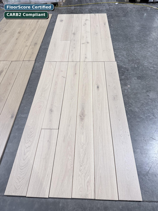 Tribeca Taupe Urban Estate engineered European oak flooring — FloorScore Certified, CARB2 Compliant