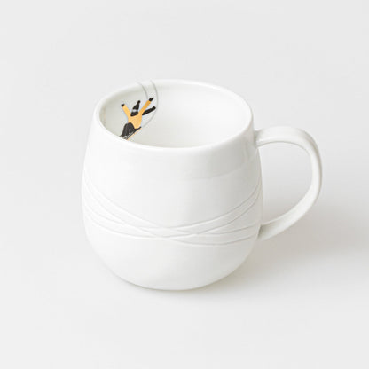 Snowy Day Porcelain Mug Sledding