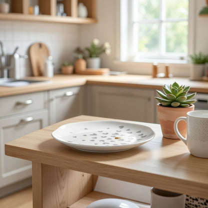 White Porcelain Heart Plate lifestyle
