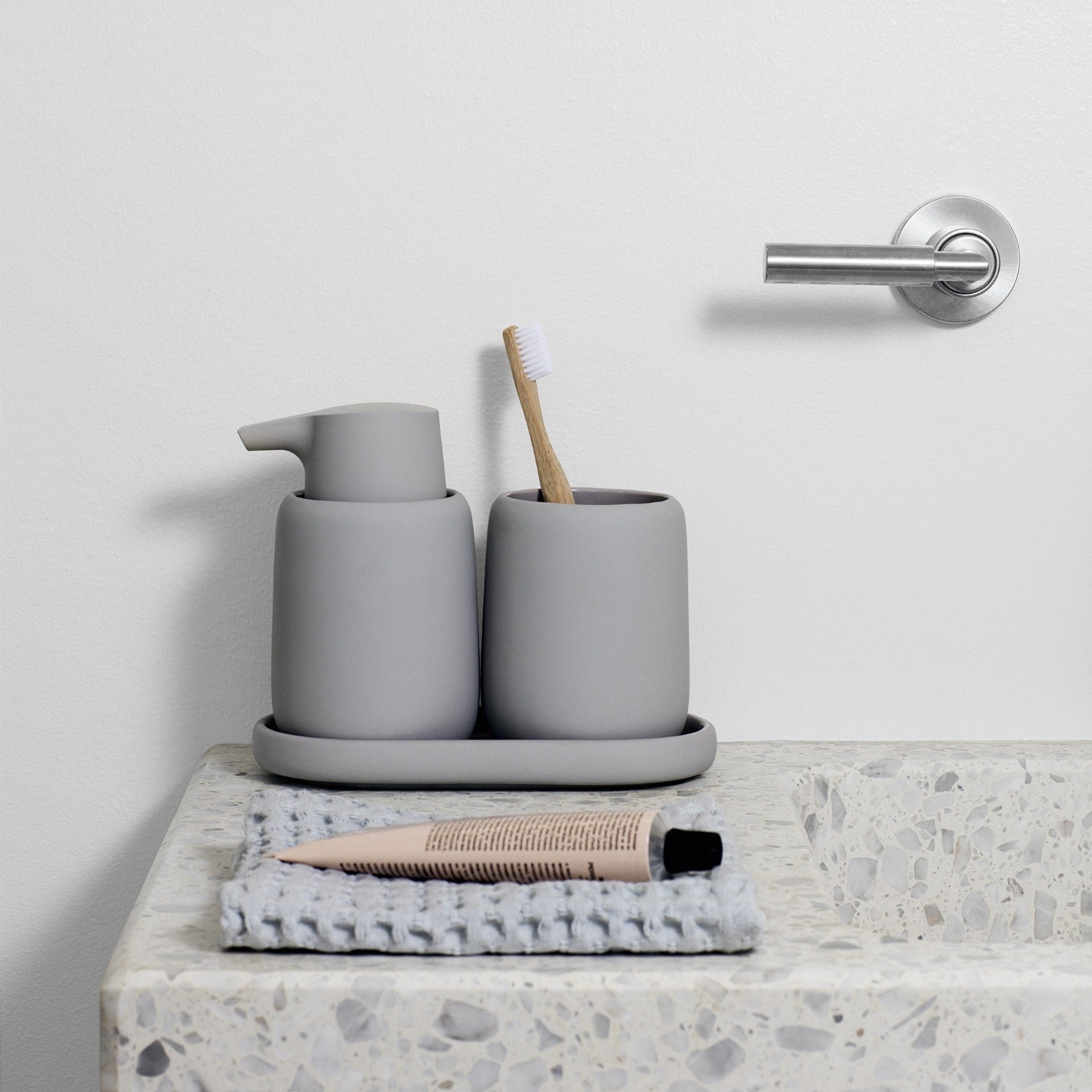 SONO bathroom accessory set lifestyle view