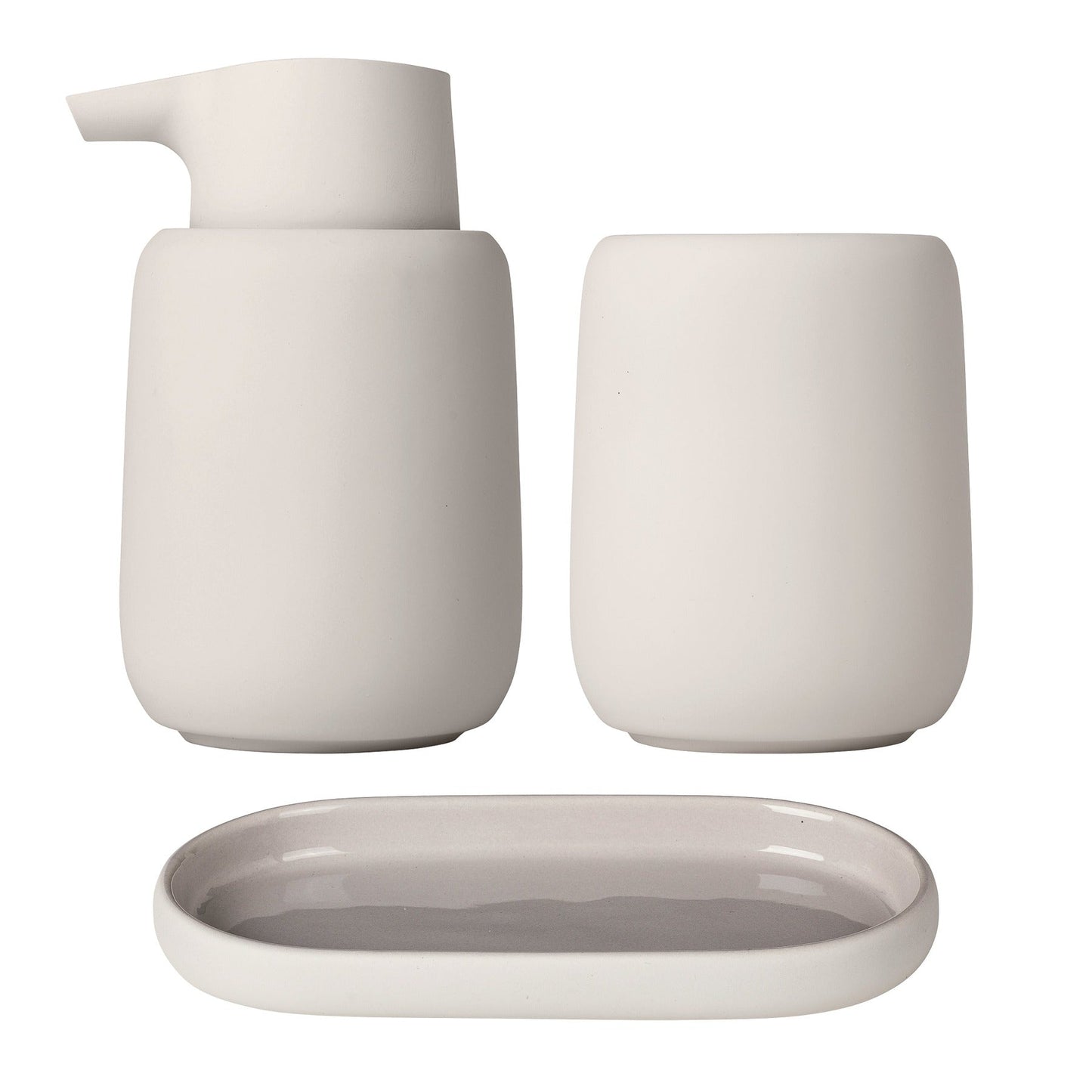 SONO bathroom accessory set in Moonbeam cream