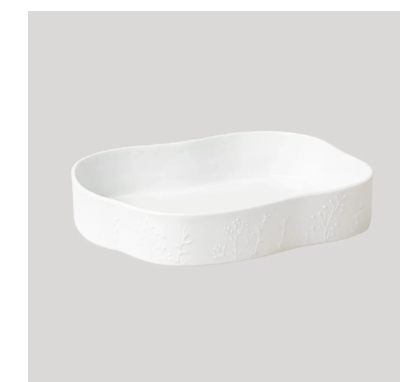 White porcelain winter branch serving dish