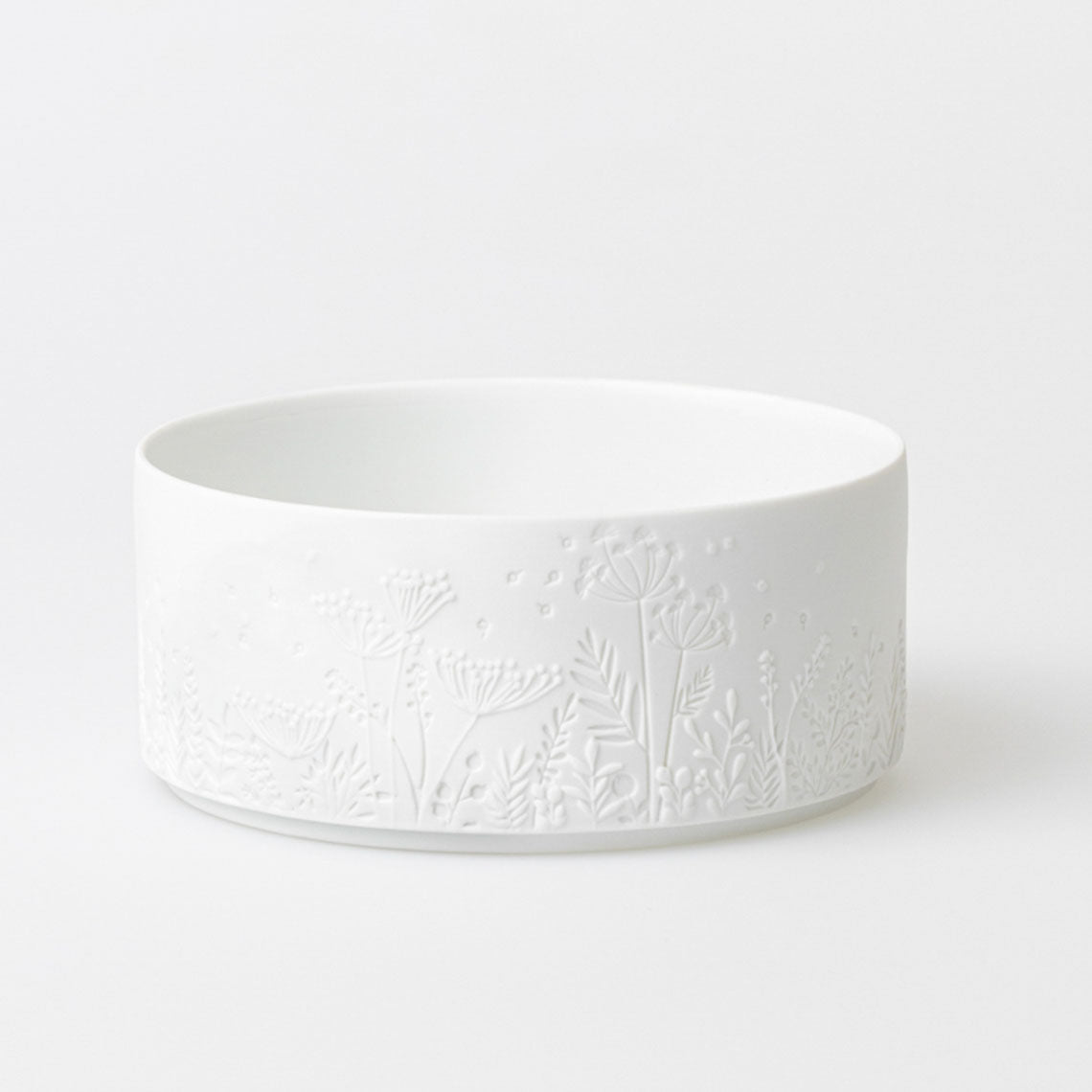 White Porcelain Decorative Serving Dish with Flower Garden Design