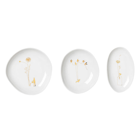 Wonderland Mini Porcelain Bowl Set – Decorative Food-Safe Dish Set