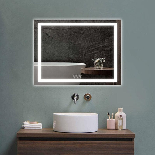 48 in. W x 36 in. H LED Light Bathroom Vanity Mirror Large Rectangular Frameless Anti Fog