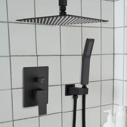 Shower System 2-Spray Patterns Dual Shower Heads with 10 in. Rain Ceiling Mount