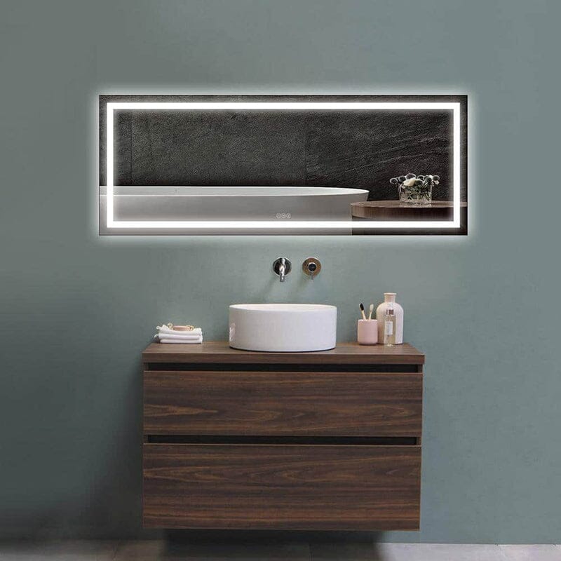 84 in. W x 32 in. H LED Light Bathroom Vanity Mirror Large Rectangular Frameless Anti Fog