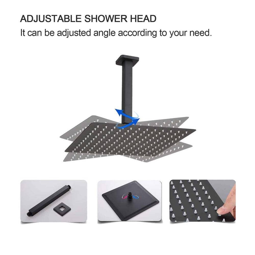 Shower System 2-Spray Patterns Dual Shower Heads with 10 in. Rain Ceiling Mount