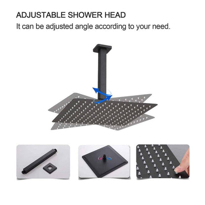 Shower System 2-Spray Patterns Dual Shower Heads with 10 in. Rain Ceiling Mount