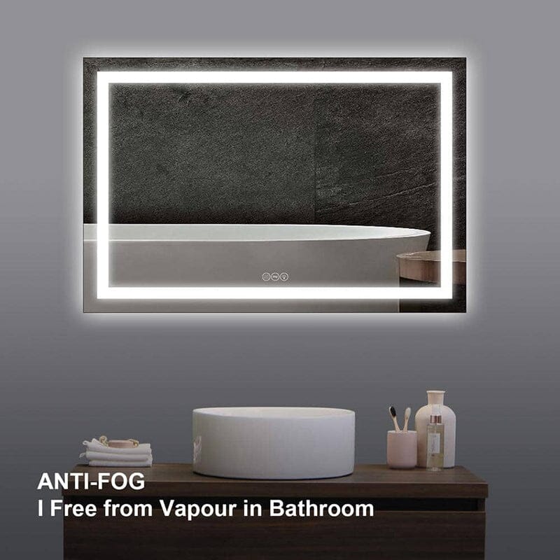 48 in. W x 32 in. H LED Light Bathroom Vanity Mirror Large Rectangular Frameless Anti Fog