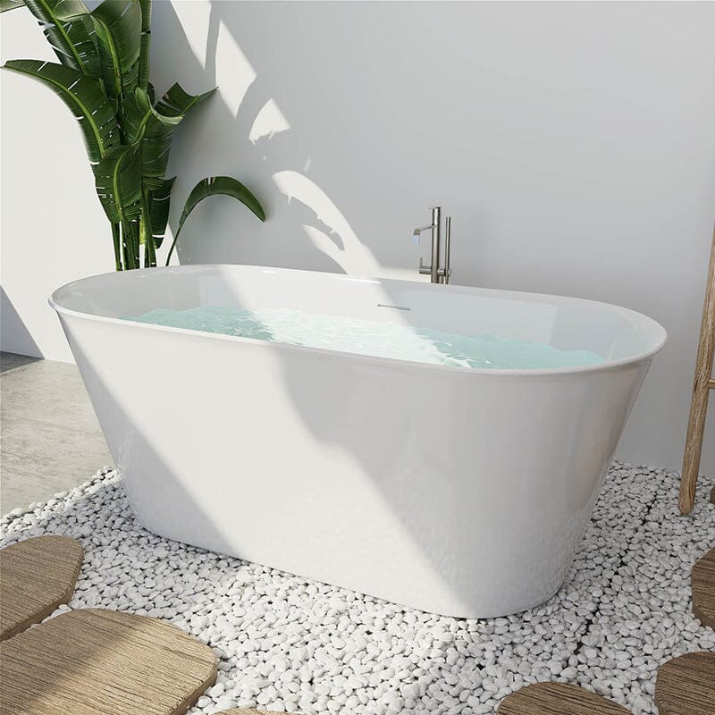 59'' Acrylic Double Ended Flat Freestanding Soaking Tub