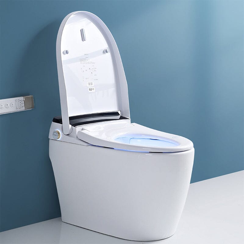 Elongated One-Piece Floor Mounted Smart Toilet with Built-in Water Tank