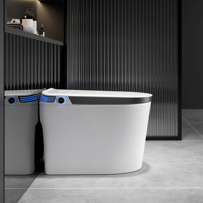 Modern Smart Bidet Toilet with LED Light, Heated Seat, Automatic Flush Tankless