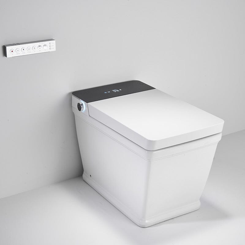 Modern Floor Mounted Square Smart Toilet with Remote Control and Automatic Cover