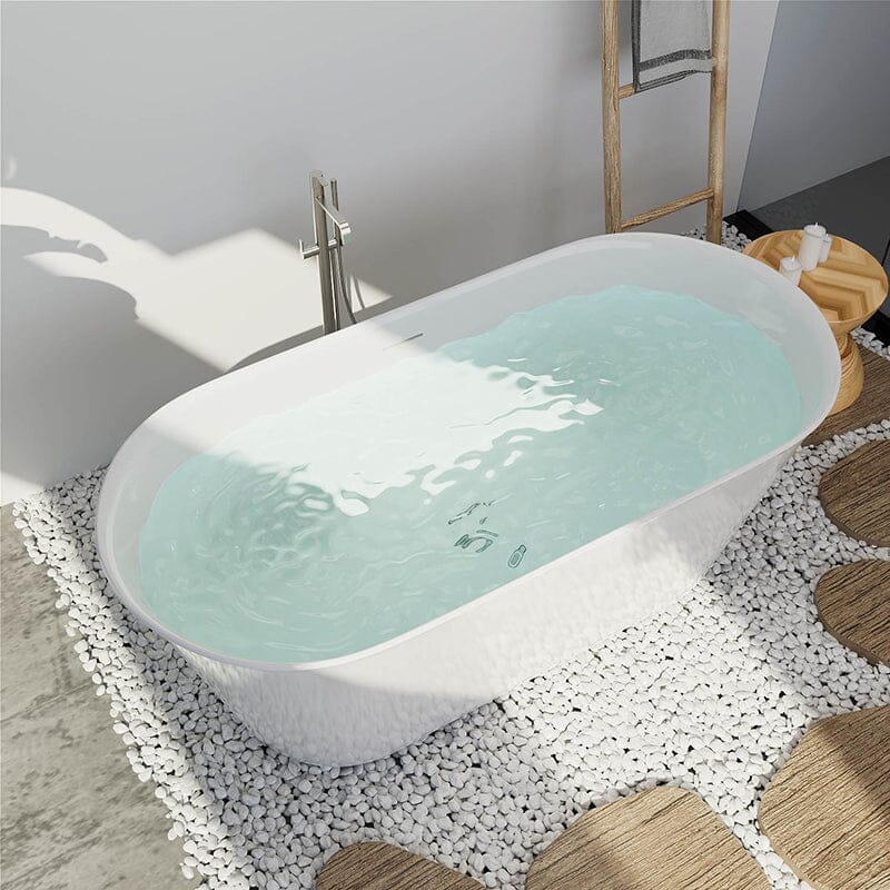 59'' Acrylic Double Ended Flat Freestanding Soaking Tub