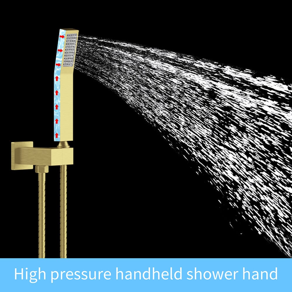 12 inch Single Handle 2-Spray Rain Shower Head Systems Square Wall Mounted Shower