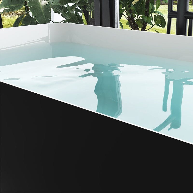 47'' Acrylic Rectangle Freestanding Built-in Seat Japanese Soaking Bathtub