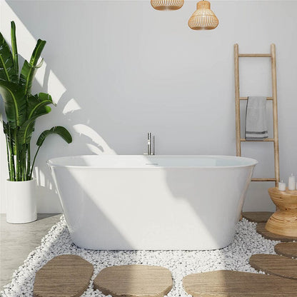 59'' Acrylic Double Ended Flat Freestanding Soaking Tub