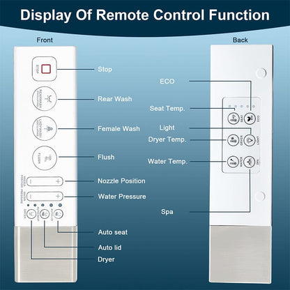 One-Piece Elongated Floor Smart Toilet with Remote Control and Automatic Cover