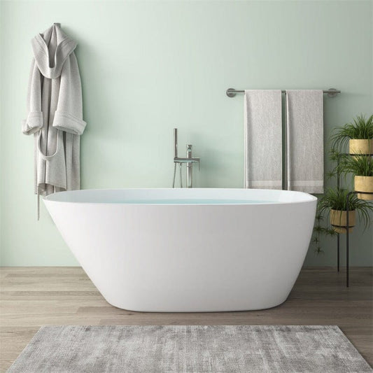 59" Acrylic Egg Shape Free Standing Tub for Bathroom