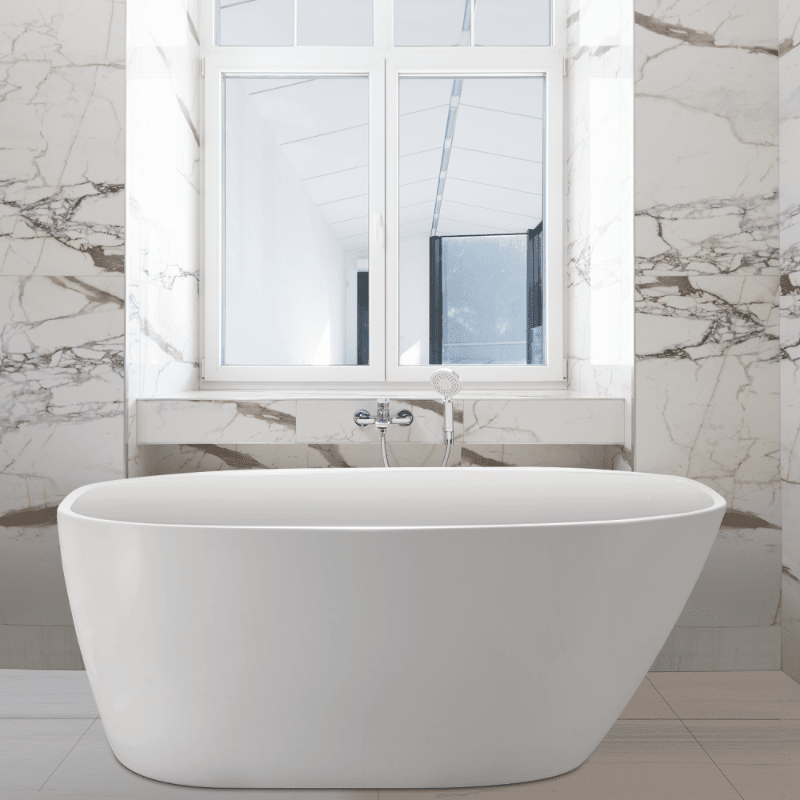 59" Acrylic Egg Shape Free Standing Tub for Bathroom