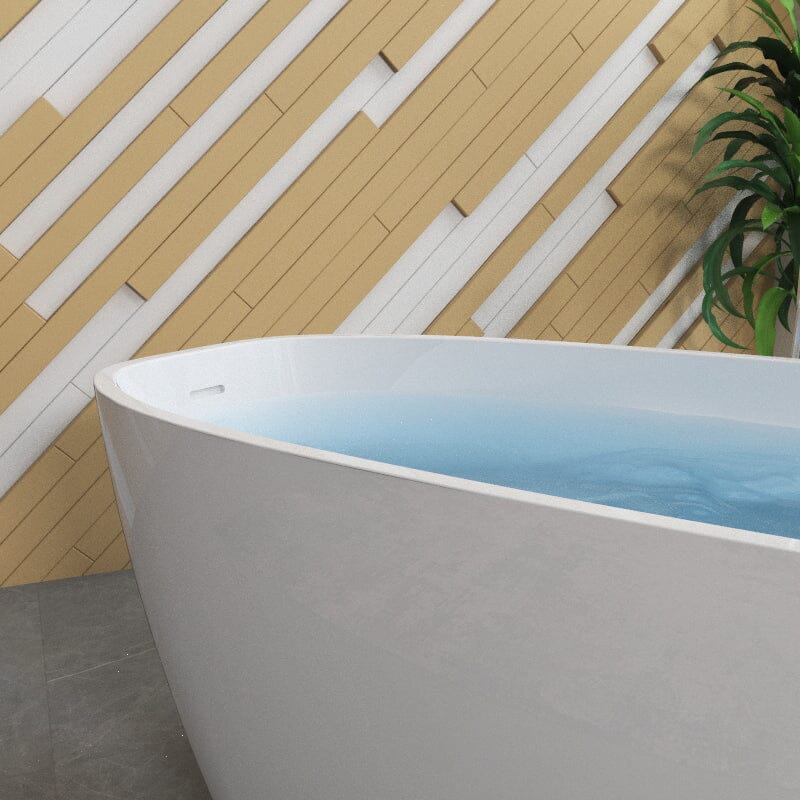 59" Acrylic Egg Shape Free Standing Tub for Bathroom