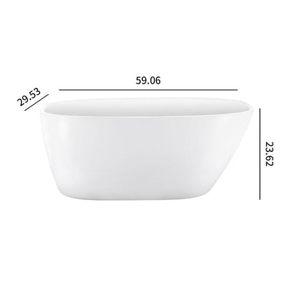 59" Acrylic Egg Shape Free Standing Tub for Bathroom