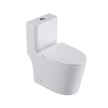 One-Piece Floor Mount Toilet 1.1GPF/1.6 GPF Siphon Jet Dual Flushing with Toilet Seat