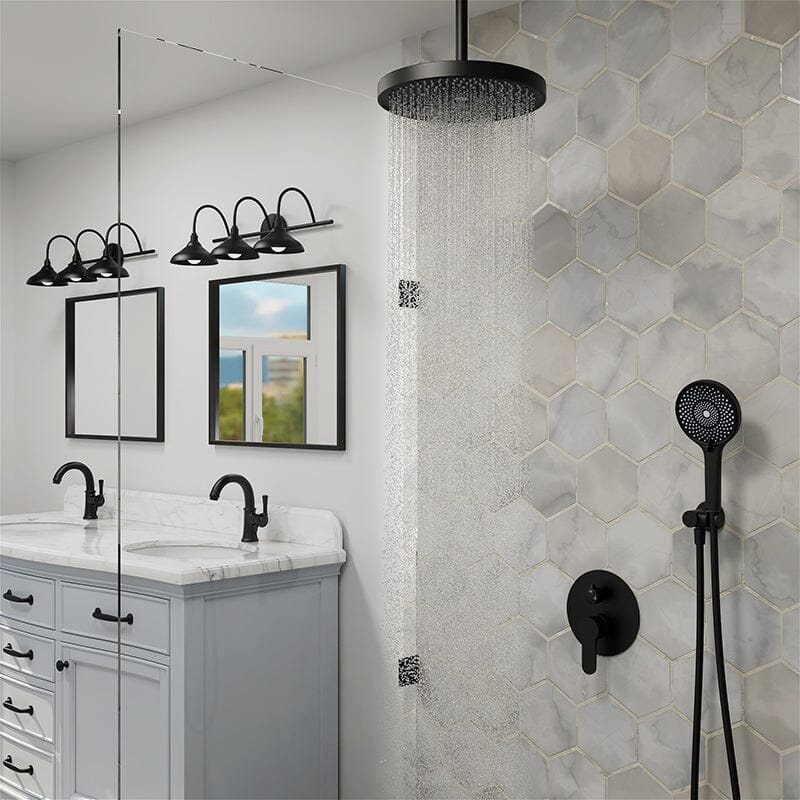 12" Ceiling Mount Round Shower Set with Head Shower & Hand Shower Combo Set