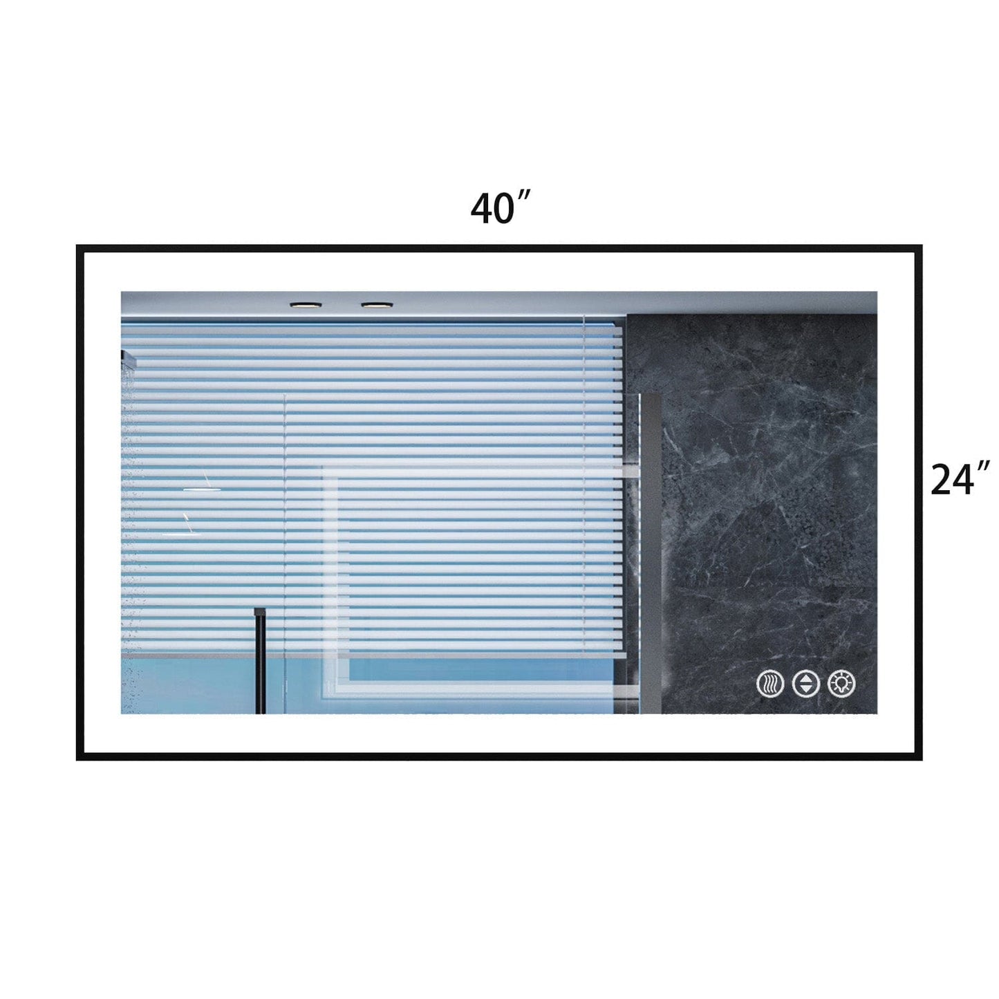 28"/32"/36"/40" LED Bathroom Mirror with Black Frame, Anti-Fog, Shatter-Proof, Memory, 3 Colors