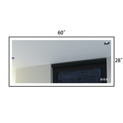 60"/72"/84" LED Bathroom Mirror with Black Frame, Anti-Fog, Shatter-Proof, Memory, 3 Colors