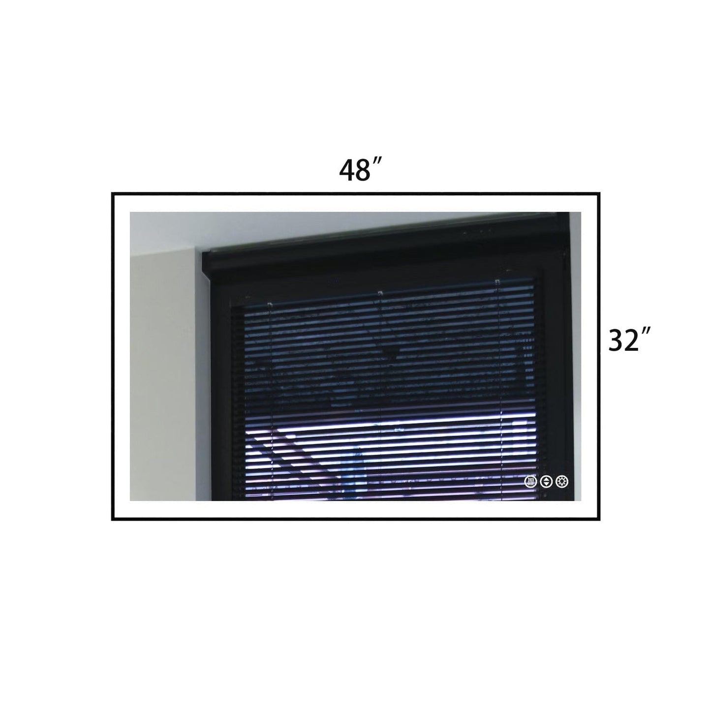 40"/48"/55" LED Bathroom Mirror with Black Frame, Anti-Fog, Shatter-Proof, Memory, 3 Colors