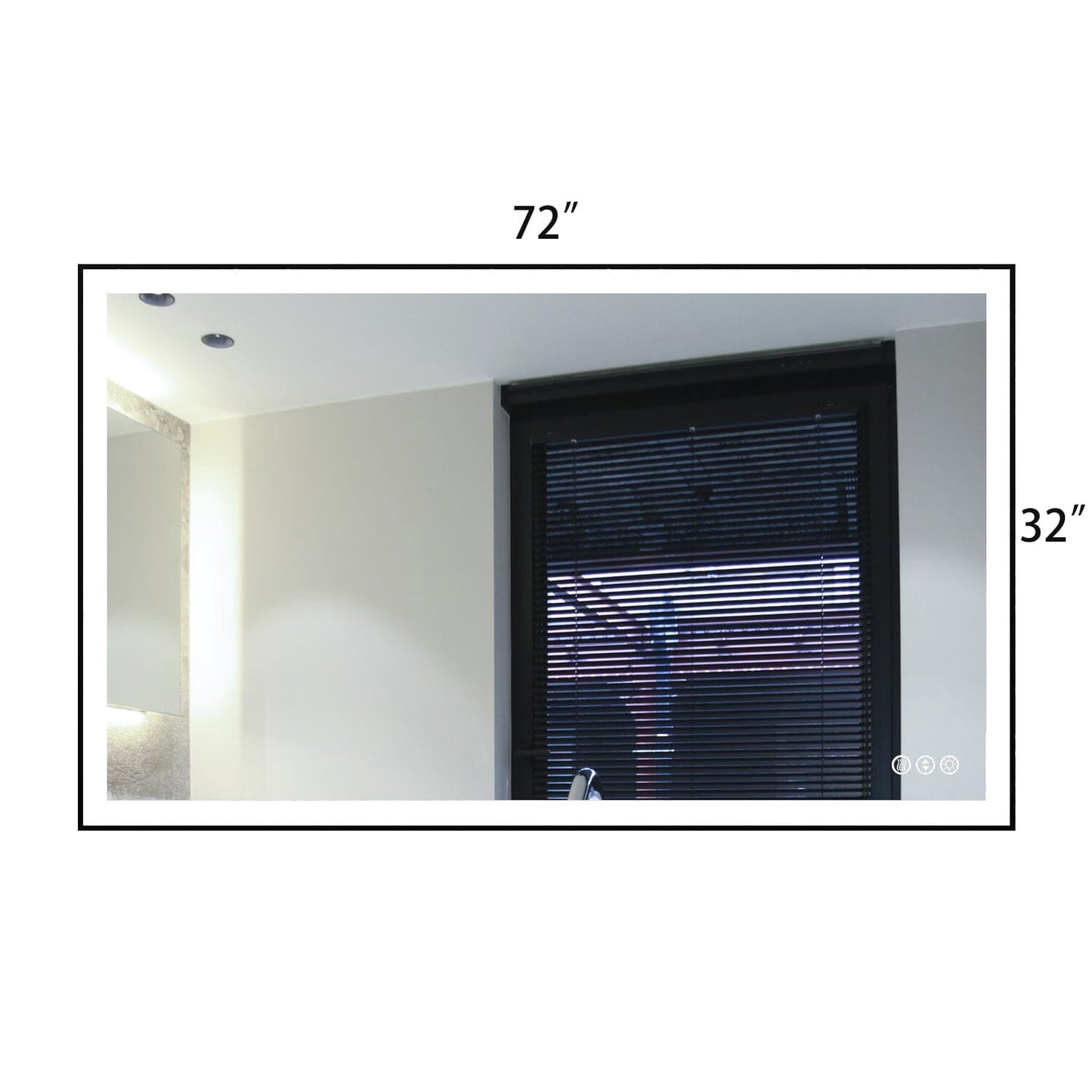 60"/72"/84" LED Bathroom Mirror with Black Frame, Anti-Fog, Shatter-Proof, Memory, 3 Colors