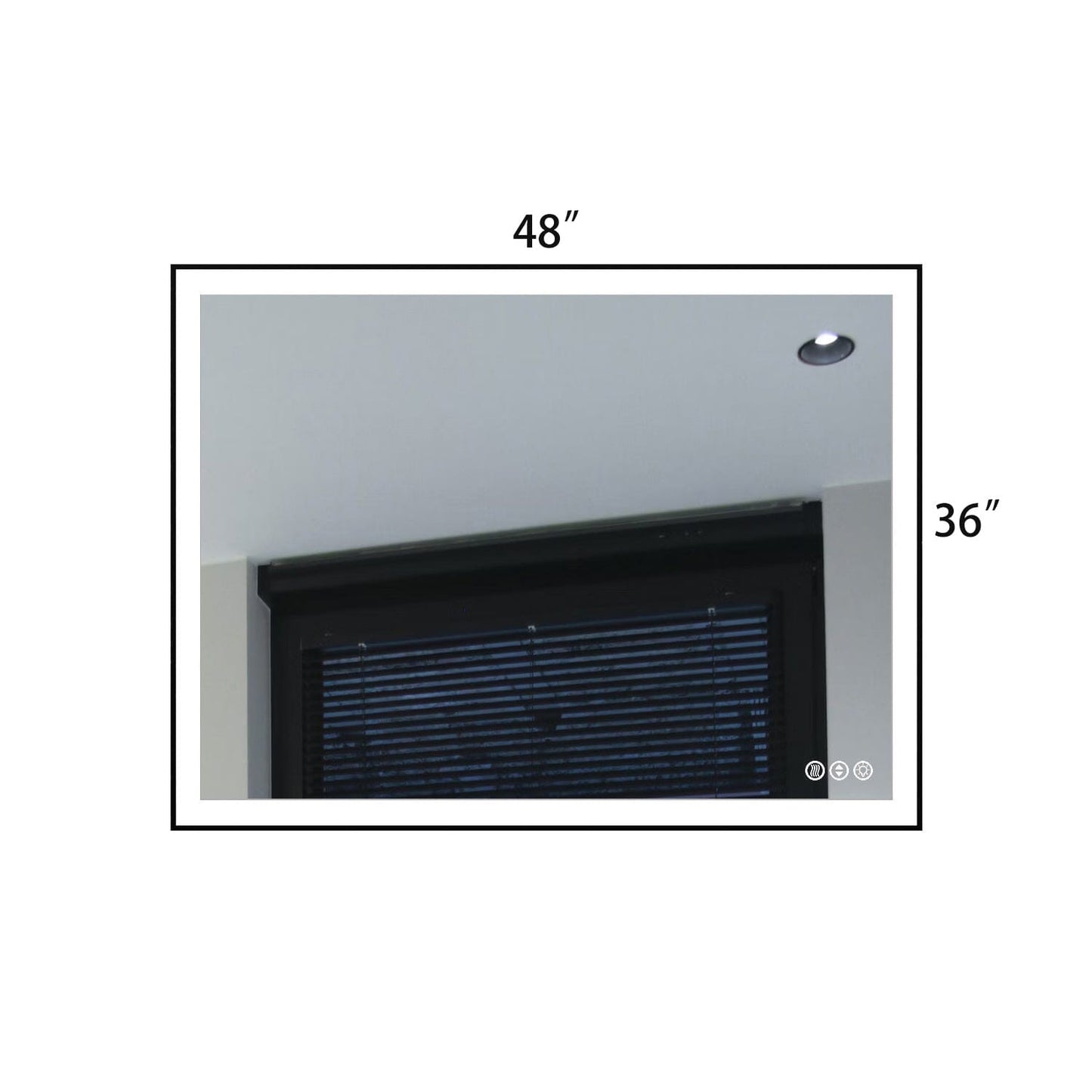 40"/48"/55" LED Bathroom Mirror with Black Frame, Anti-Fog, Shatter-Proof, Memory, 3 Colors