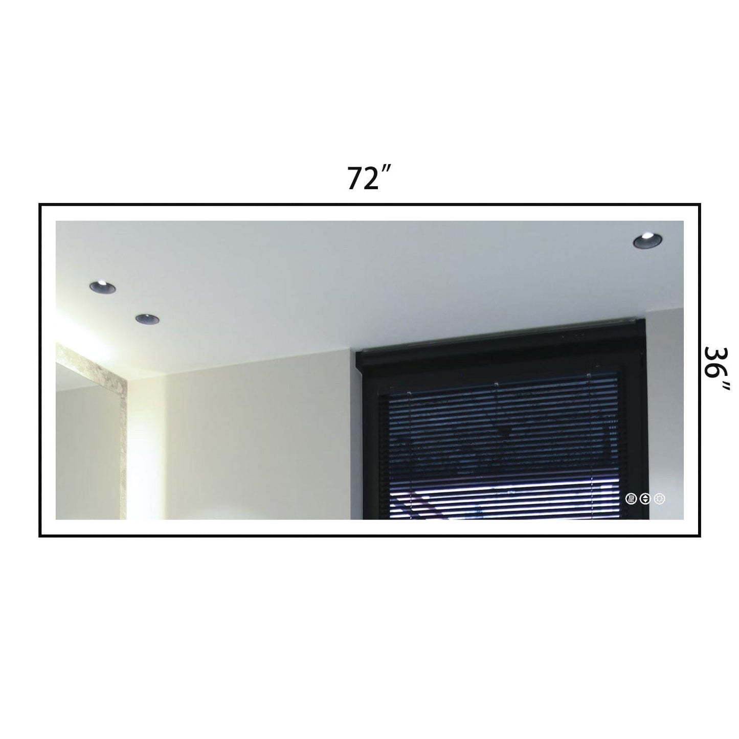 60"/72"/84" LED Bathroom Mirror with Black Frame, Anti-Fog, Shatter-Proof, Memory, 3 Colors