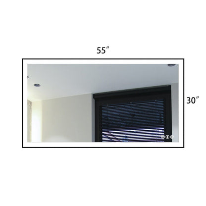 40"/48"/55" LED Bathroom Mirror with Black Frame, Anti-Fog, Shatter-Proof, Memory, 3 Colors